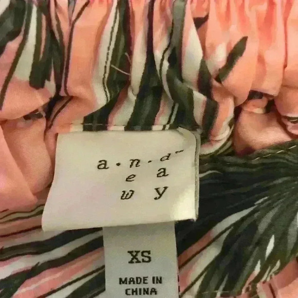 A New Day Pink Palm Leaf Pleated Flare Skirt - Picture 3 of 3